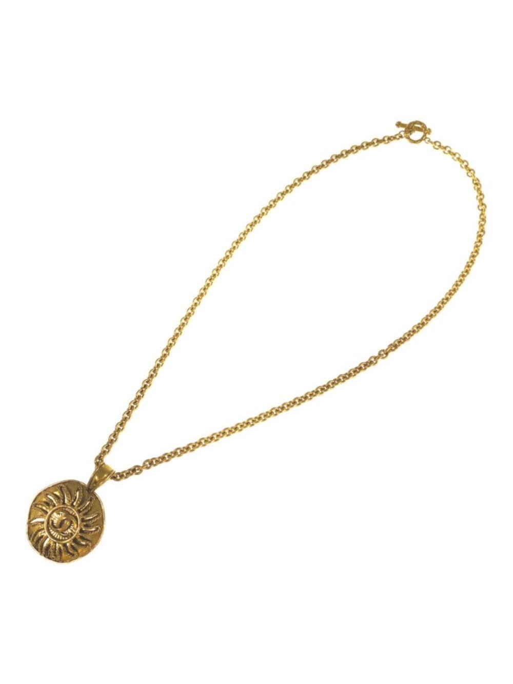 Chanel CC Logo Necklace Pendant Alloy Gold - Picture 4 of 6